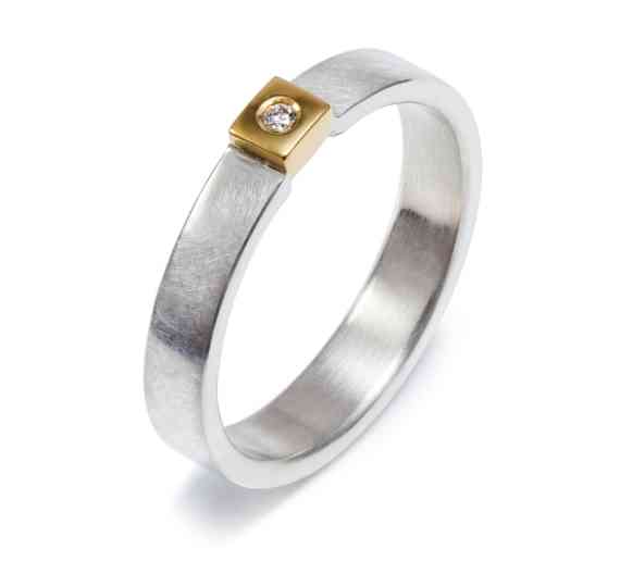 Square Set Diamond Ring