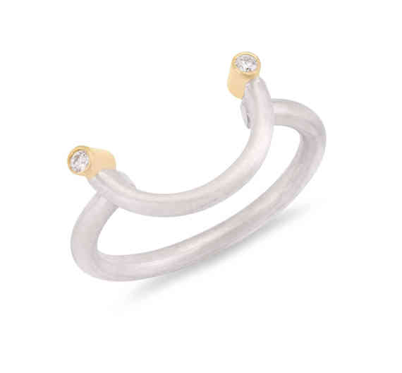 Crescent Diamond Ring