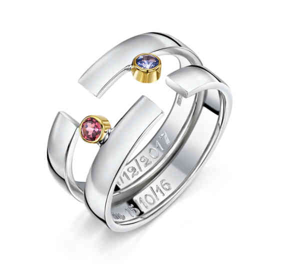 Gemstone Puzzle Ring White