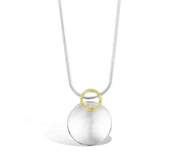 Gold Circle Domed Pendant