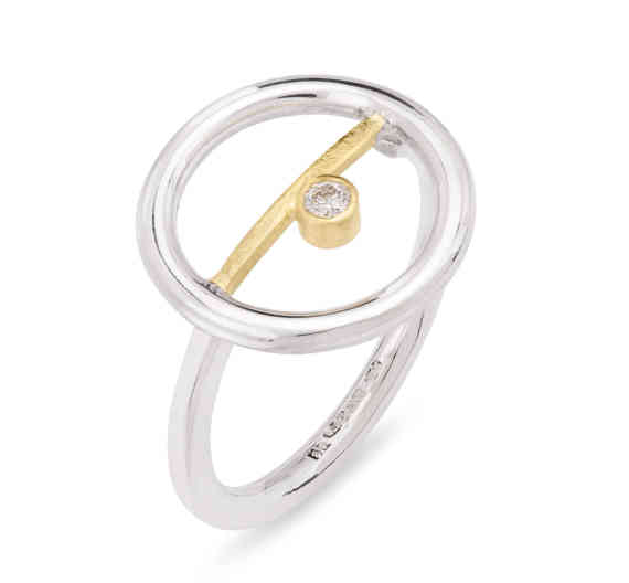 Secant Diamond Ring
