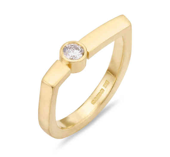 U Shaped Diamond Ring