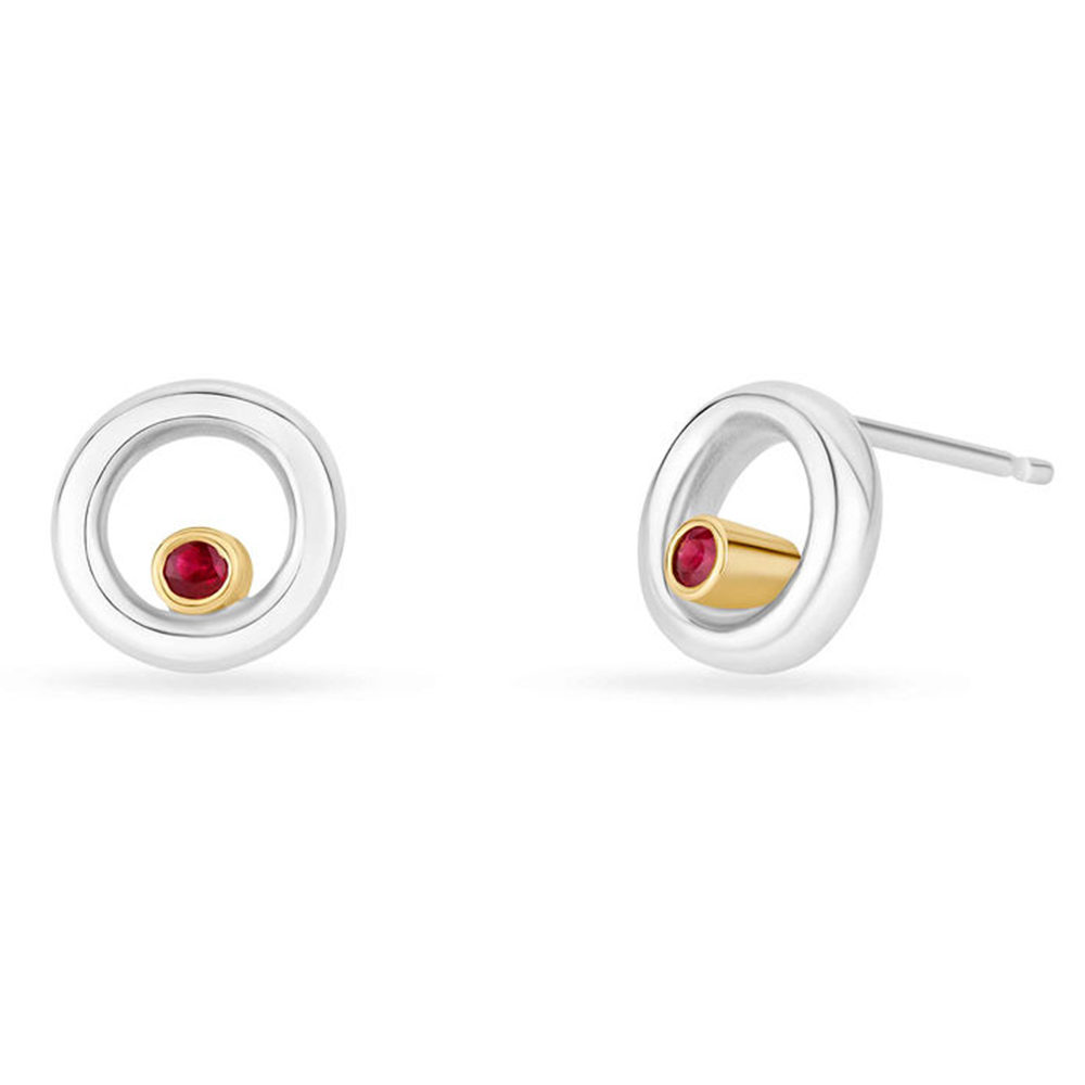 Circle Ruby Earrings