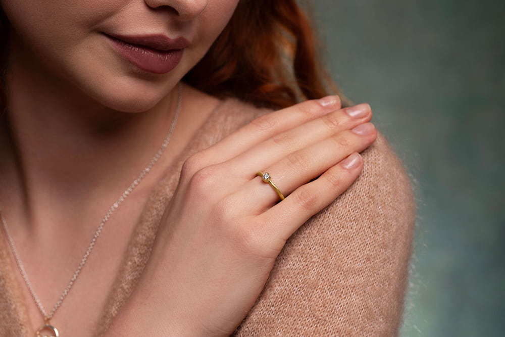 Gold Diamond Eclipse Ring Model01