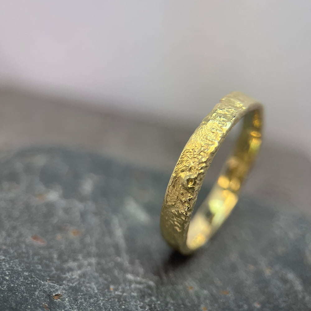 Gold Molten Ring Wide Sup