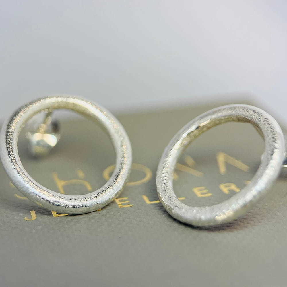 Textured Circle Earrings